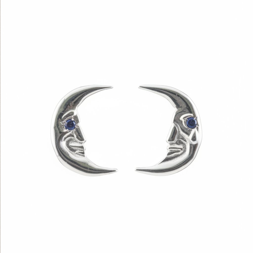 Pendientes Media Luna con Rostro