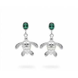 Pendiente Tortuga – Turmalina Azul